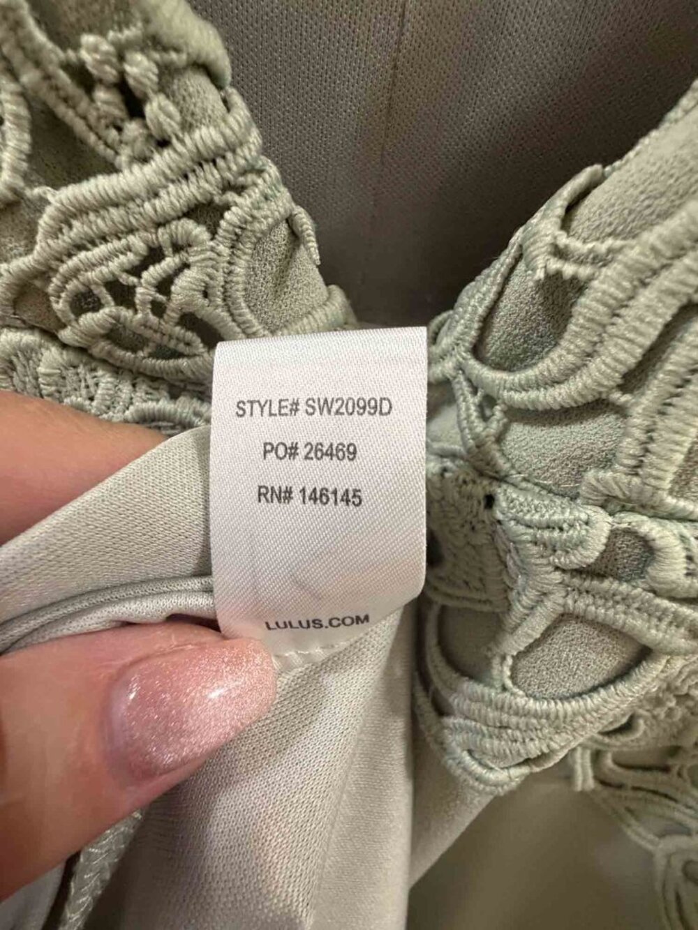 Sage Green Lace Maxi Dress Size L Formal Evening Gown Wedding Guest Bridesmaid - Picture 11 of 16